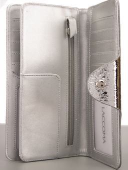 LACCOMA кошелек LA-1777-ЛАК-серебристый натуральная кожа фото 5