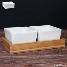 Менажница 2 предмета 220 мл / KT009 /уп 36/ на подставке