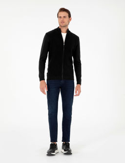 Siyah Slim Fit Fermuarl_ Triko H_rka - Pierre cardin фото 4