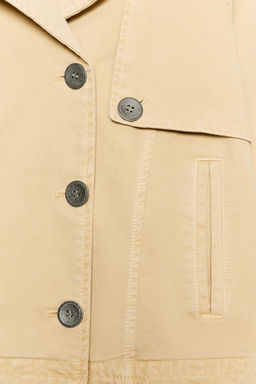 TRENCH CORTA EFECTO LAVADO / Tostado - Zara фото 8