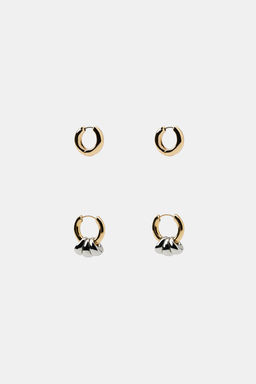 PACK OF ASSORTED HOOP EARRINGS - Zara фото 4