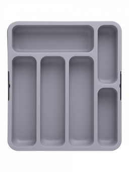 Органайзер для столовых приборов 31x35,5x5,5 серый полипропилен - Denastia фото 6