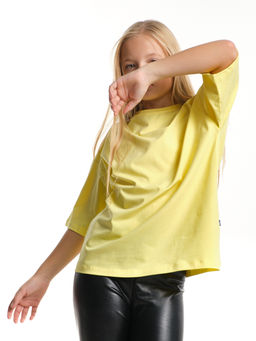 Универсальная базовая футболка оверсайз 22-1892 черный - Mini maxi фото 8