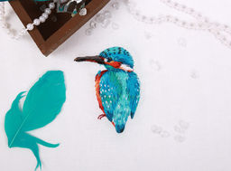 Набор для вышивания PANNA Живая картина JK-2197 Голубой зимородок 5.5 х 6.5 см