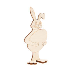 Заготовка для декорирования Mr. Carving КЛ-27 Заготовка на подставке фанера 3.8 х 2.6 х 9 см 2 шт Заяц с яйцом