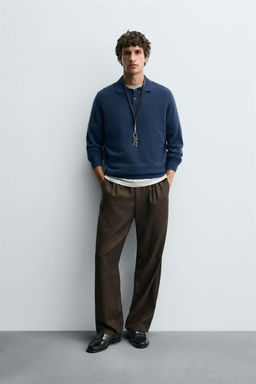 WOOL - CASHMERE KNIT POLO SHIRT