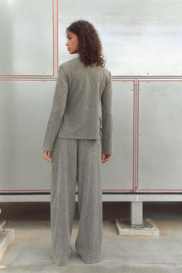 TEXTURED STRAIGHT-LEG TROUSERS - Zara фото 18