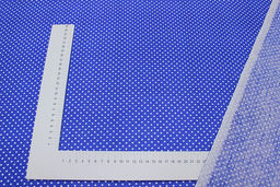 Бязь Белый горох (3мм) на темно-васильковом, ш.1.5м, хлопок-100%, 120гр/м.кв - Купава фото 2