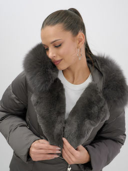 Двубортное пальто зимнее утепленное с мехомБренд: Visdeer  фото 14