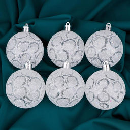 Ёлочные игрушки Волшебство, шары новогодние, d=6 см, 6 шт., белый