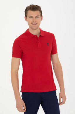 Erkek Slim Fit Polo Yaka K_rm_z_ Basic Ti__rt