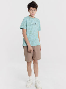 Шорты для мальчиков бежевые из хлопка и льна - Mark formelle фото 4