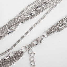 Набор 2 предмета: серьги, бусы Унисон прямоугольники, цвет серебро, 80 см