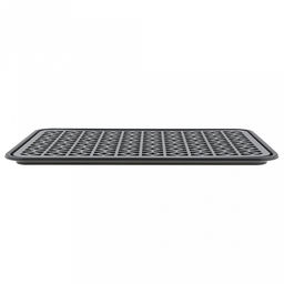 Сушилка-поднос настольная для посуды пластмассовая 43х31х3,5см, с решеткой для сушки, антрацит-серый (Россия)