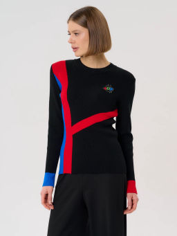 Джемпер женский 12421-53012 black/red/blue