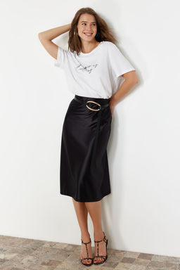 TRENDYOLMILLA Indigo Saten A Kesim/Can Form Midi Orme Etek TWOAW24ET00088 фото 23