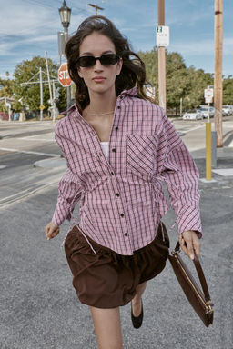 CAMISA CUADROS MULTIPOSICI?N / Rosa / Blanco