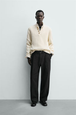 PANTAL?N PLIEGUES TRAJE RELAXED FIT / Negro