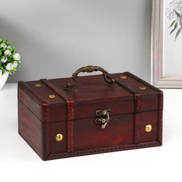 Шкатулка для украшений «Сундучок. Средневековье», дерево, с клёпками, 9.5×22×15.5 см