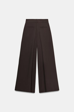 PANTAL?N PALAZZO BOT?N DORADO / Marr?n - Zara фото 2