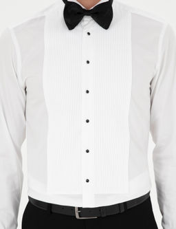 Beyaz Slim Fit Man_etli Pamuk Kar___ml_ Smokin G_mlek