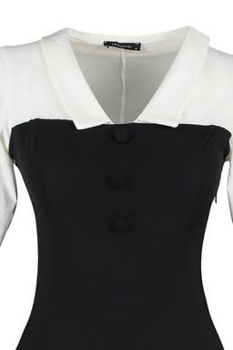 TRENDYOLMILLA Siyah Vucudu Saran Gomlek Yaka Mini Dokuma Elbise TWOAW23EL00611 фото 12