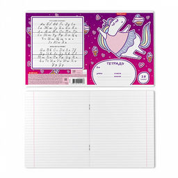 Цена за 200 шт. Тетрадь школьная ученическая ErichKrause Единорожка, 18 листов, линейка (в плёнке по 10 шт.)  фото 19