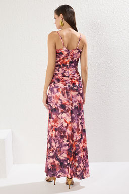 TRENDYOLMILLA Bordo Orme Uzun S?k Abiye Elbise TPRSS22AE0112 фото 5