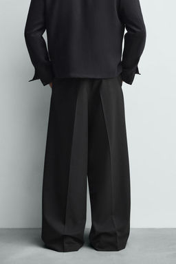 WIDE-LEG PLEATED TROUSERS - Zara фото 22