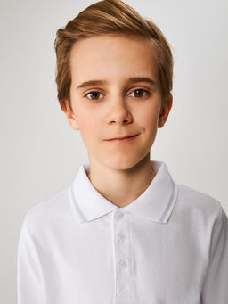 20140830006, Сорочка-поло верхняя детская для мальчиков Sukor белый - Acoola фото 5