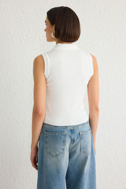 Trendyolmilla Lacivert Polo Yaka Renk Bloklu Triko Bluz TWOSS24BZ00244 фото 10