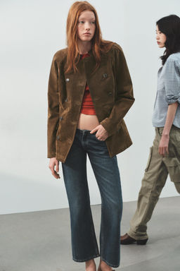 FITTED 100% SUEDE LEATHER JACKET - Zara фото 3
