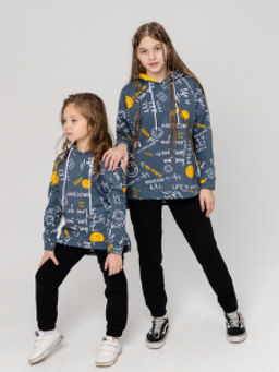 884Д Худи детское "Оранжевые смайлики"