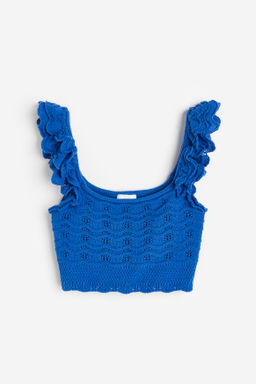 Top cropped efecto crochet