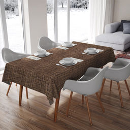 Скатерть 180х145см Зерно какао, длина стола до 140см, на 6 персон, хлопок пестроткань 152г/м2, упаковка классическая, пакет ПВХ 28х41см, Домашняя мода (Россия)