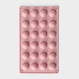 Форма для выпечки Доляна Фигуры.Полусфера, силикон, 28.3?16.5 см, 24 ячейки (d=2.8 см), розовая фото 3