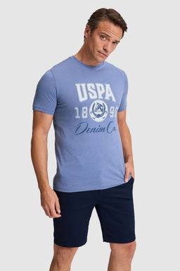 Erkek _ndigo Regular Fit Bisiklet Yaka Ti__rt