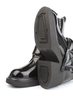 04-HSM710 BLACK Ботинки зимние женские (натуральная кожа, натуральный мех) - Фабричный китай фото 15