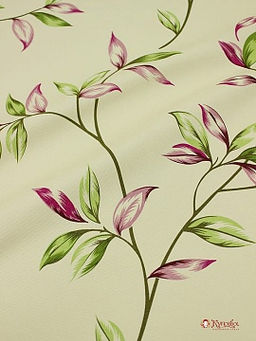 Интерьерный хлопок Нежные веточки на бледно-желтом, ш.1.5м, хлопок-100%, 240гр/м.кв