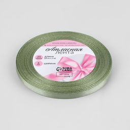 Цена за 4 шт. Лента атласная, 6 мм, 23±1 м, фисташковая №65