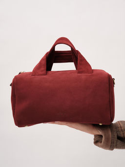 Замшевая сумка Bowling DBR 31378 красное вино  фото 2