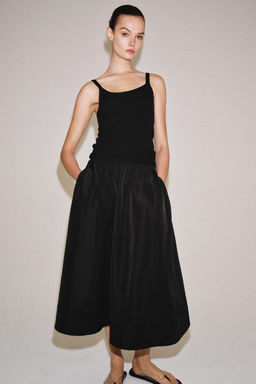 FALDA MIDI CAPA ZW COLLECTION / Negro - Zara фото 4