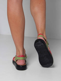 Босоножки 2028.2530bl. Зеленый красный