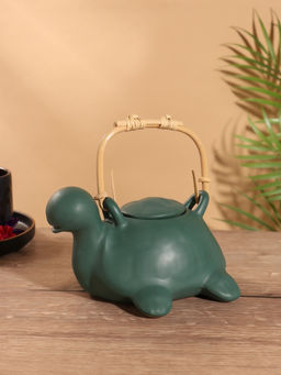 Чайник заварочный Черепаха, керамика, зелёный