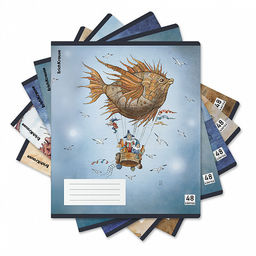 Цена за 5 шт. Тетрадь общая ученическая с пластиковой обложкой на скобе ErichKrause Волшебное путешествие, А5+, 48 листов, клетка_MIX-PACK