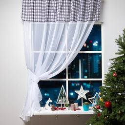 Тюль с подхватом и ламбрекеном Happy New Year  250х200см, 100% п/э, вуаль