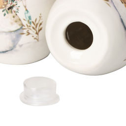 Набор для специй Доляна Рождественский снеговик, 3 предмета: солонка 130 мл, перечница 130 мл, подставка  фото 4