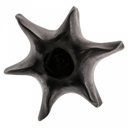 Ваза керамическая "Карамбола" 400мл, 14,2х14,2см h12,3см, д/горла - 3,3см, фактурный глянец, цвет - черный, в коробке (Китай)