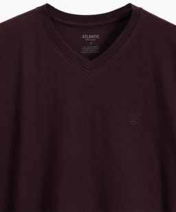 ATLANTIC NMP-389 Пижама мужская Small Print баклажан + черный