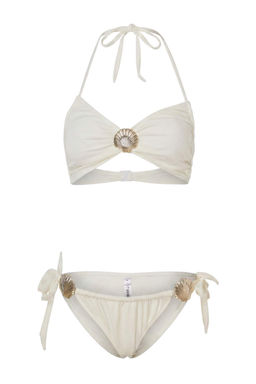 Ekru Straplez Kapl? Aksesuar Detayl? Normal Bel Brazilian Bikini Tak?m? TBESS26BT00065 - Trendyolmilla фото 5